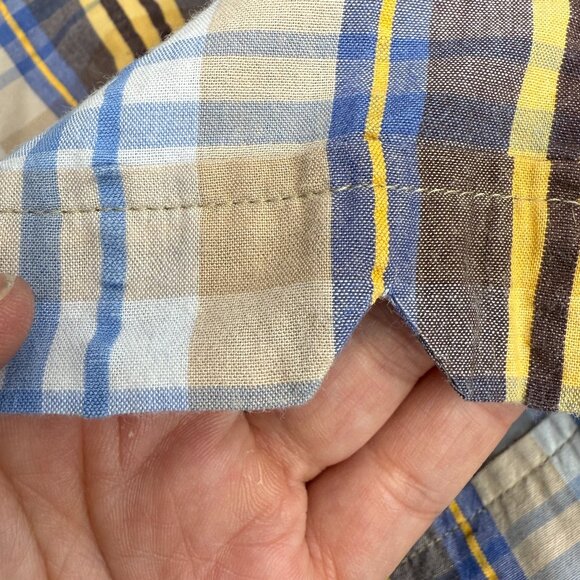 EUC Men's TOMMY‎ BAHAMA Island Crafted Plaid Short Sleeve Shirt | Size M - Picture 4 of 9